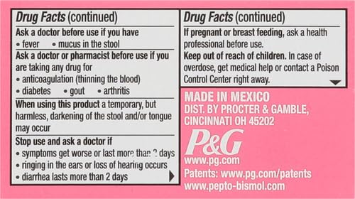 Pepto Bismol Caplets, 24 Count, for Relief of Gas, Anti Diarrhea, Heartburn, Nausea, Upset Stomach, and Indigestion