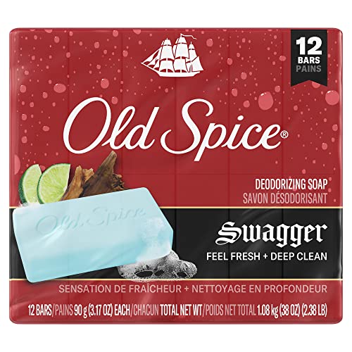 Old Spice Men's Bar Soap, Swagger, 90 g (12 Bars)