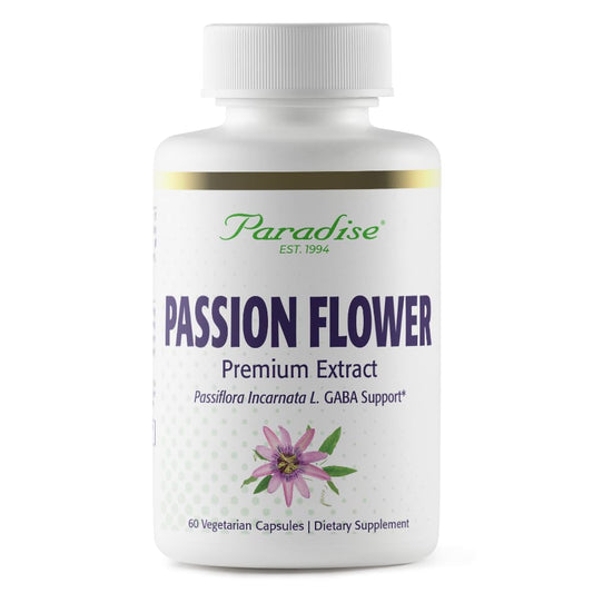 Paradise Herbs Passion Flower, Supplement for Relaxation, Super Potent, Ultra Pure, Vegan, Non GMO, Gluten Free, 60 Count Vegetarian Capsules