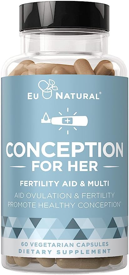 Pre-Order | Arrives in 5–10 Days – Conception Fertility Supplements for Women – Prenatal Vitamins – Promote Hormone Balance, Cycle Consistency, Aid Ovulation – Myo-Inositol, Folate, Folic Acid, Vitex, More – 60 Vegetarian Soft Capsules