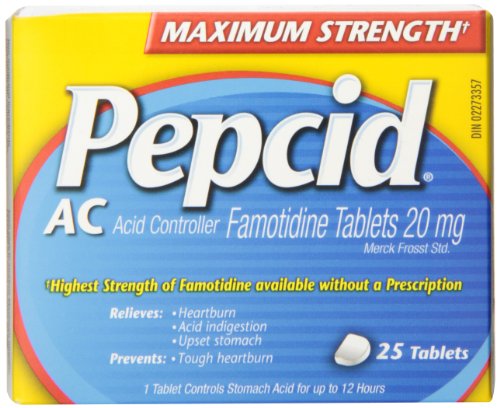 Pepcid Acid Controller, Maximum Strength Tablets, Acid Reducer for Heartburn, Acid Reflux and Upset Stomach Relief, 25 Tablets