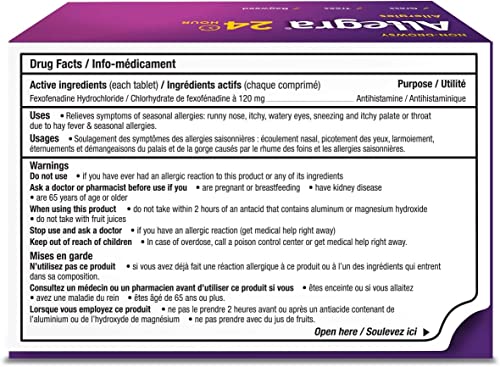 Pre-Order | Arrives in 5–10 Days – Allegra 24 Hour Allergy Medication, 120 mg, 30 Count Tablets, Non-Drowsy, Fast & Effective Multi-Symptom Relief, Relieves Runny Nose, Sneezing, Watery Eyes, Itchy Throat