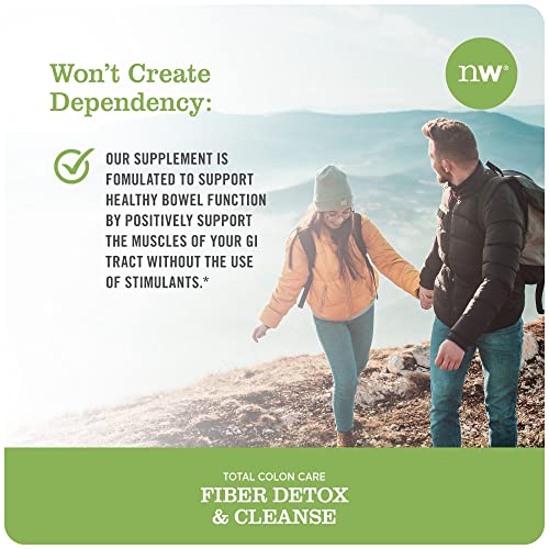 NatureWise Total Colon Care Fiber Cleanse with Herbal Laxatives, Prebiotics, & Digestive Enzymes for Healthy Elimination, Safe Digestion & Weight, Detox, & Gut Health [1 Month Supply - 60 Count]