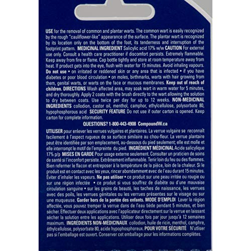 Pre-Order | Arrives in 5–10 Days – Compound W Wart Remover, Extra-Strength Fast Acting Liquid Salicylic Acid - 10ml - For Treatment & Common/Plantar Wart Removal