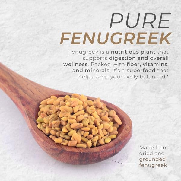 Neurogan Fenugreek Capsules - 1000 MG Per Serving, 60 Ct - Fenugreek Seed + 3% Trigonelline Capsules - Digestive Comfort & Wellness Seeds Extract Supplements for Men & Women