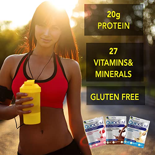 Quick Slim Meal Replacement Shake for Weight Loss, 30 Servings, 20g Protein, 27 Vitamins & Minerals, Dietary Fiber, Low Carb, Gluten Free