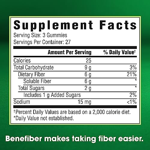 Pre-Order | Arrives in 5–10 Days – Benefiber Prebiotic Fiber Supplement Gummies for Digestive Health, Assorted Fruit Flavor - 81 Count