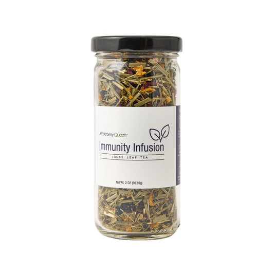Immunity Infusion Loose Leaf Tea, Pure Natural Herbal Tea Blend with Elderberry, Hibiscus, and Peppermint (2 ounce)