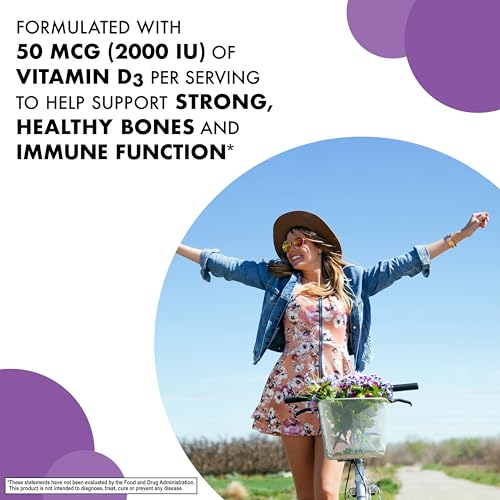 Pre-Order | Arrives in 5–10 Days – Bluebonnet Nutrition Earth Sweet Vitamin D3 2000 IU Chewable Tablets, Aids in Muscle and Skeletal Growth, D3, Non GMO, Gluten, Free, Soy Free, Milk Free, Kosher, 90 Chewable Tablets, Raspberry Flavor