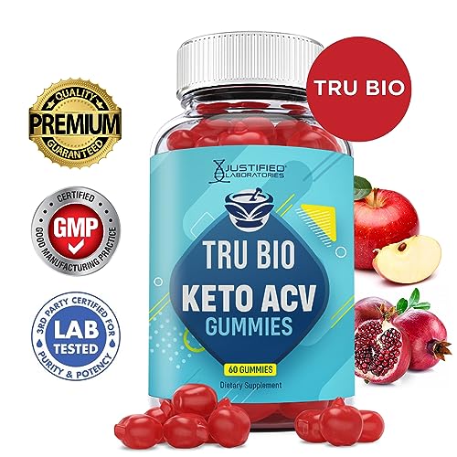 Justified Laboratories Tru Bio Keto Gummies 1000MG ACV with Pomegranate Juice Beet Root B12 60 Gummys