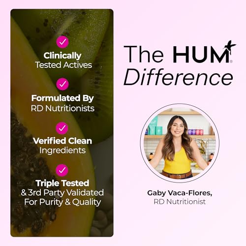 HUM Hair Strong - Hair Growth Vitamins with Biotin, Zinc, and Fo-Ti for Healthy Hair, Skin & Nails - Vegan Hair Supplement for Women | Biotin Supplement, (30 Capsules)