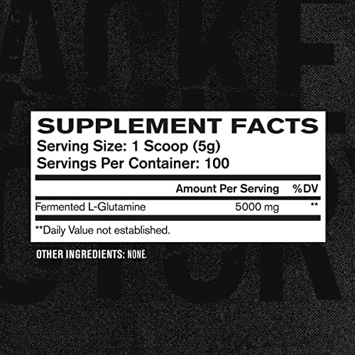L-Glutamine Powder 500g, 100 Servings - Vegan Fermented L Glutamine Powder for Post Workout Muscle Recovery, Immunity, Digestive Health - Tested & Trusted, No Artificial Fillers - Unflavored