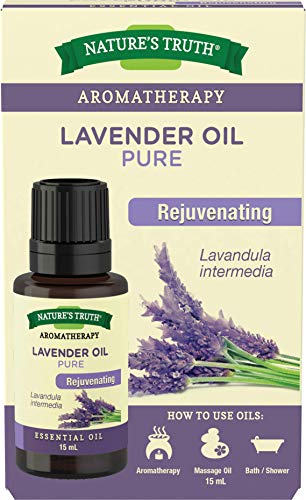 Nature's Truth Essential Oil - 100percent Pure Lavender Oil Lavandula Intermedia Pure and Plant-Based Massage Oil, Aromatherapy or For Bath/Shower 15 ml.