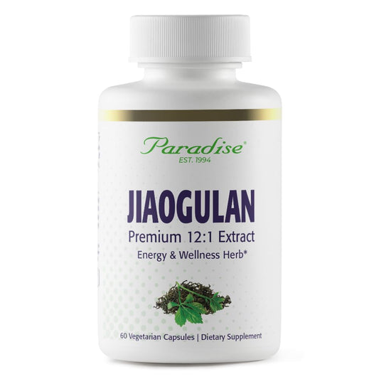Paradise Herbs Jiaogulan, Vital Energy Adaptogen, Active Whole Spectrum, Super Potent, Ultra Pure, Vegan, Non GMO, Gluten Free 60 Vegetarian Capsules
