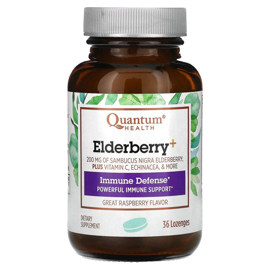 Quantum Health
Elderberry+ Immune Defense, Raspberry, 36 Lozenges