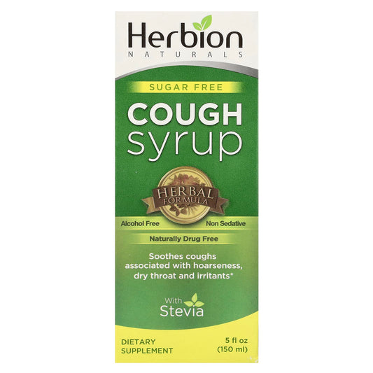 Herbion Naturals
Sugar Free Cough Syrup with Stevia, Alcohol Free , 5 fl oz (150 ml)