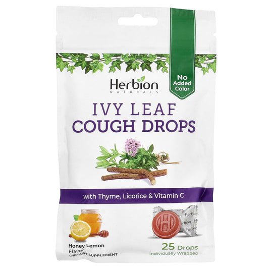 Herbion Naturals
Ivy Leaf Cough Drops, Honey Lemon, 25 Individually Wrapped Drops