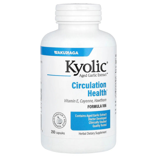 Kyolic
Aged Garlic Extract, Circulation Health, Formula 106, 200 Capsules