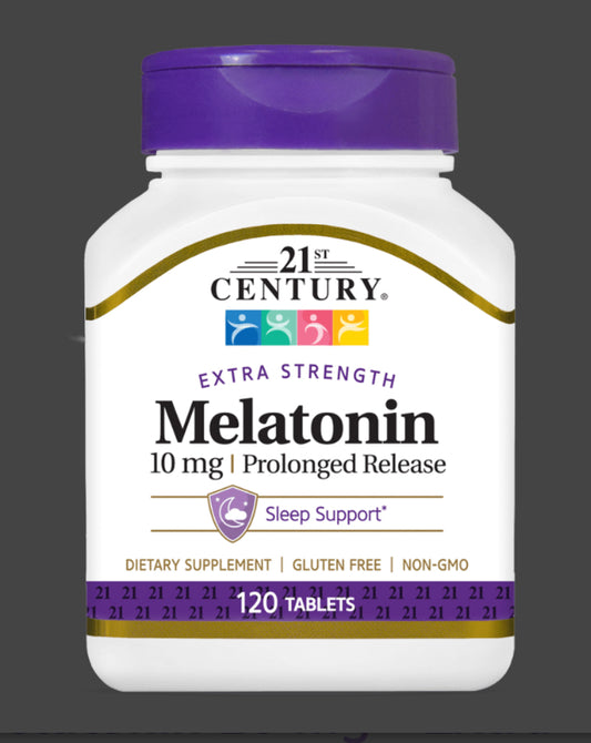 21st Century
Melatonin, Prolonged Release, 10 mg, 120 Tablets
