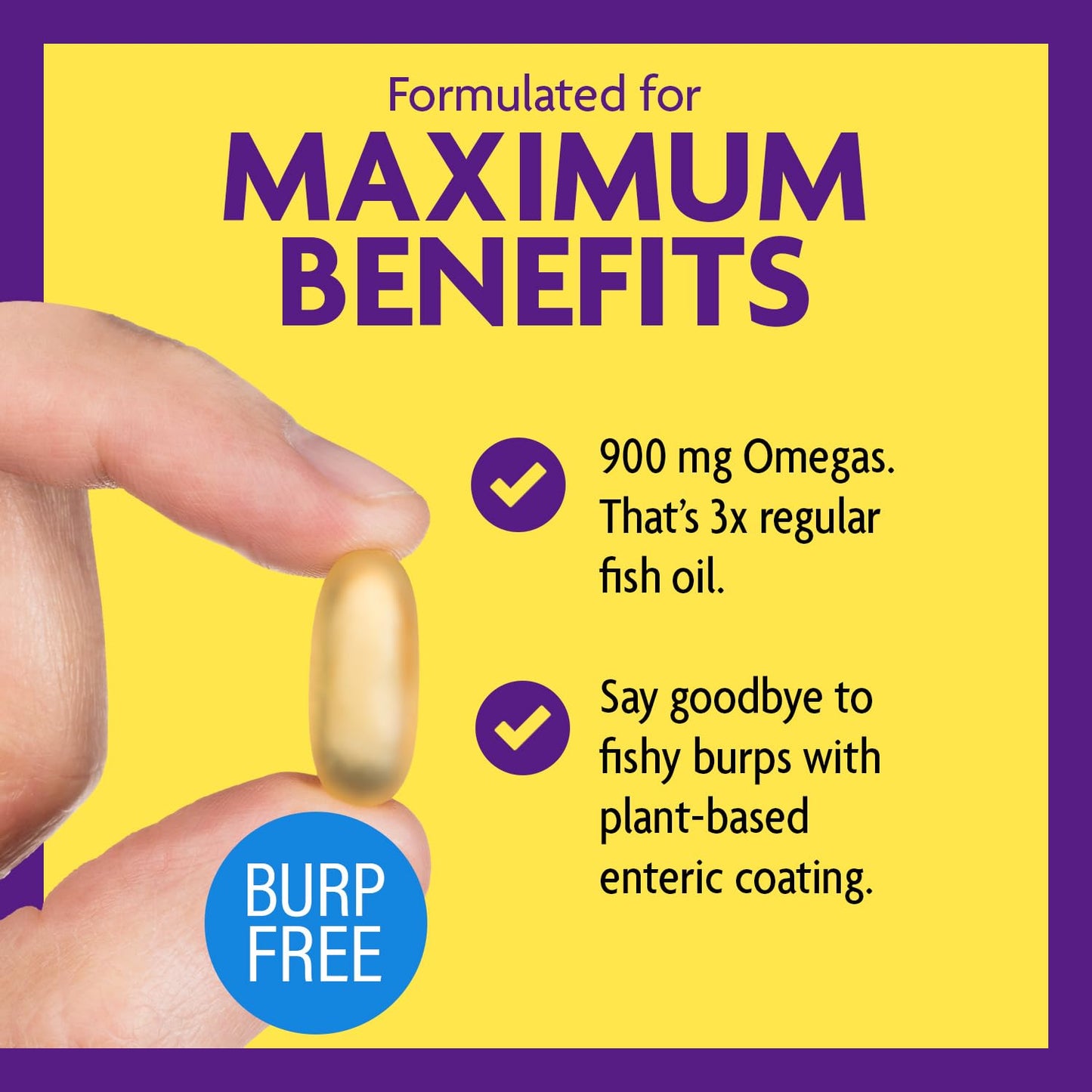 InnovixLabs Triple Strength Omega 3 Supplement, Burpless Fish Oil for Women and Men - 900 mg EPA & DHA, Brain & Joint Support, Award Winning & Third-Party Tested, 200 Softgels
