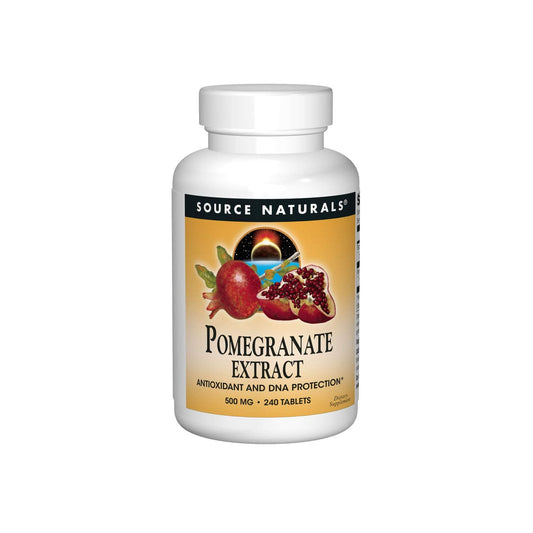 Pre-Order | Arrives in 5–10 Days – Source Naturals Pomegranate Extract, Antioxidant and DNA Health*, 500 mg | Vegetarian Friendly Pomegranate Fruit Extract Yielding 400 mg Ellagic Acid & Dietary Fiber - 240 Tablets