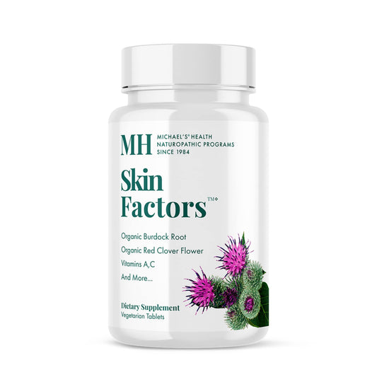 Michael's Health Naturopathic Programs Skin Factors - 90 Vegetarian Tablets - Daily Formula for Youthful-Looking Skin - Ideal for Mild & Non-Cystic Acne - Kosher - 30 Servings