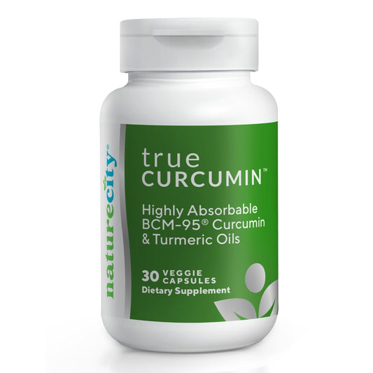 NatureCity True-Curcumin Turmeric Supplement | Non-GMO Tumeric and Curcumin 500mg Curcuma Capsules Vitamin Supplements | Up to 700% Increase in Absorption (30 Day Supply) | Supports Joints