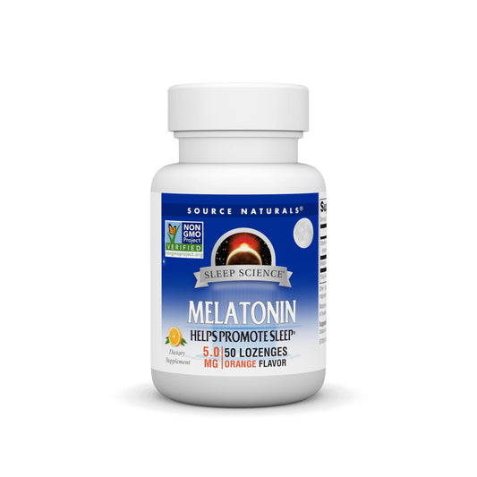 Pre-Order | Arrives in 5–10 Days – Source Naturals Melatonin 5 mg - 50 Orange Flavored Lozenges