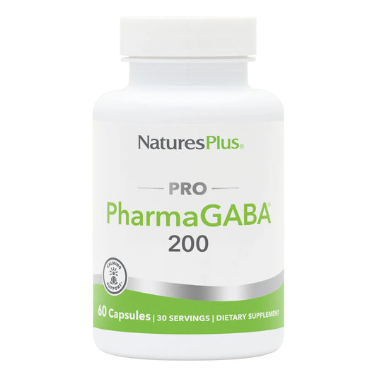 Natures Plus PRO PharmaGABA - 60 Capsules - Promotes Calm, Relaxation & Focus - Non-GMO, Vegetarian, Gluten Free - 30 Servings