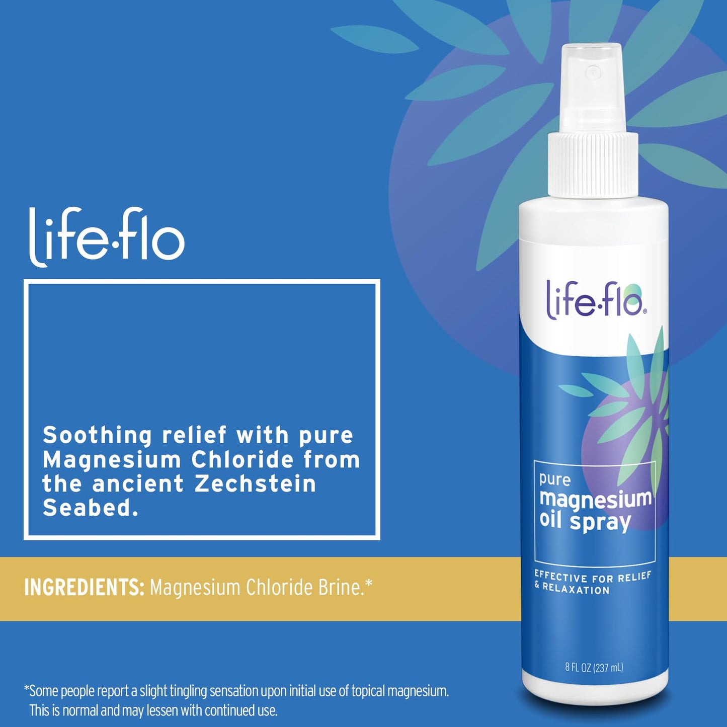 Life-flo Pure Magnesium Oil Spray 8oz and Magnesium Flakes for Bath 44oz - Magnesium Chloride from The Zechstein Seabed - Relief and Relaxation Bundle - Soothes Muscles and Joints - 60-Day Guarantee