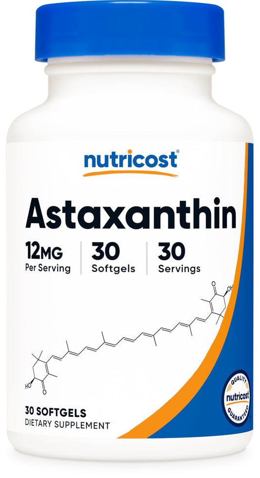 Nutricost Astaxanthin 12mg, 30 Softgels - Non-GMO and Gluten Free