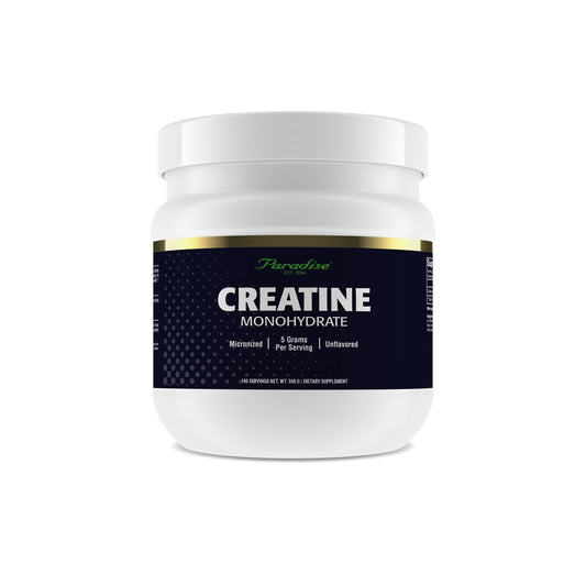 Paradise Creatine Monohydrate Powder - Micronized for Enhanced Absorption - Supports Muscle Building & Athletic Performance - 500g - 100 Servings