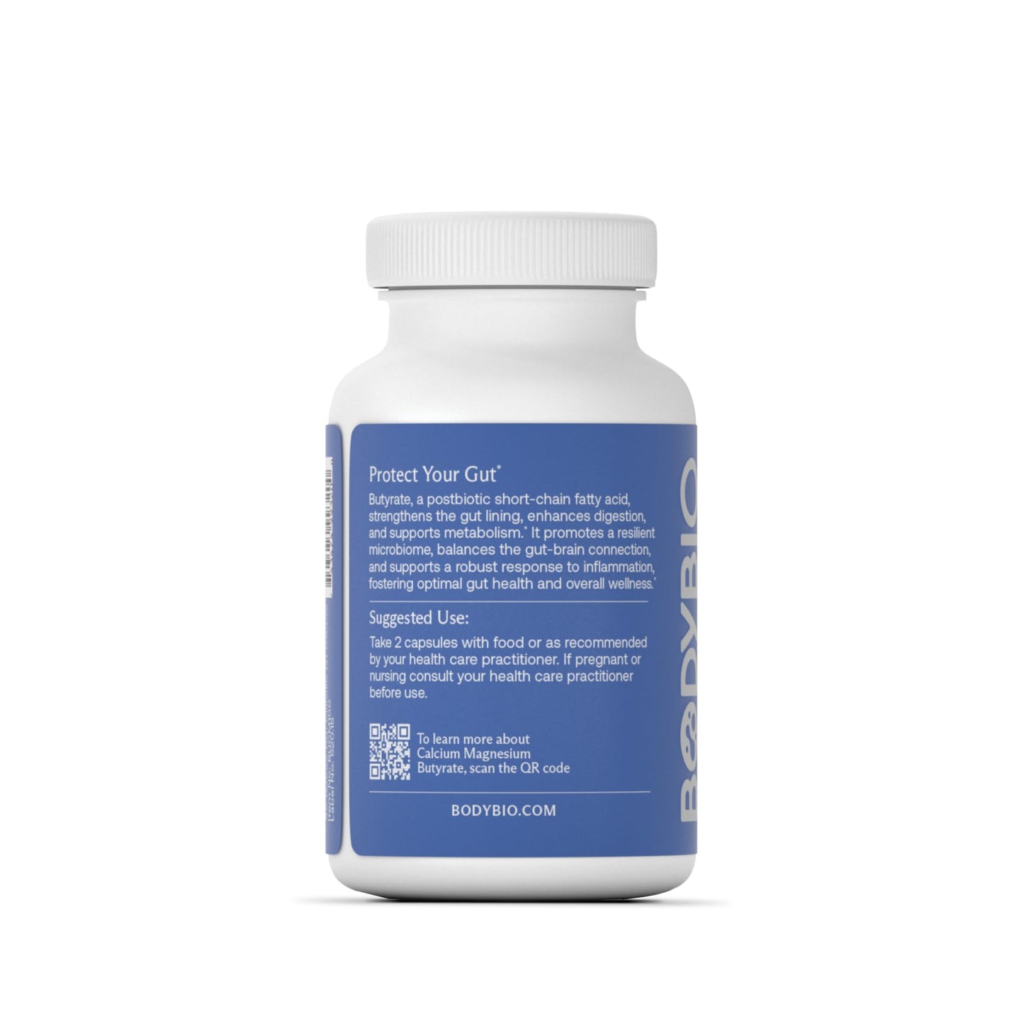 Pre-Order | Arrives in 5–10 Days – BodyBio Calcium Magnesium Butyrate - Postbiotic for Gut Health, Leaky Gut Repair, Digestive Support, Bloating Relief, & Microbiome Balance - Butyric Acid Supplement for GI Wellness