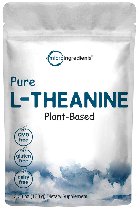 Pre-Order | Arrives in 5–10 Days – Pure L-Theanine Powder, 100 Grams (1 Year Supply), Filler Free, No GMOs and Vegan Friendly