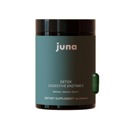 Juna Detox Digestive Enzymes & Probiotic - Fast-Acting Relief for Bloat, Gas, Indigestion & Discomfort - Promotes Healthy Digestion, Regularity & Gut Health