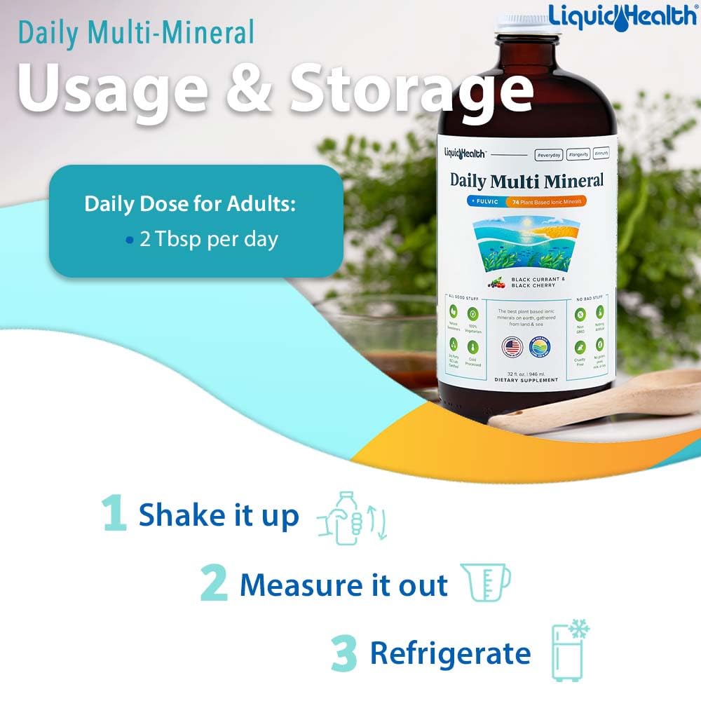 LIQUIDHEALTH Optimum Joint Glucosamine Chondroitin Supplement & Daily Multi Mineral Multivitamin Bundle for Men & Women - Sea Trace Minerals, Bone & Joint Health, Immune Support - Made in USA, Non-GMO