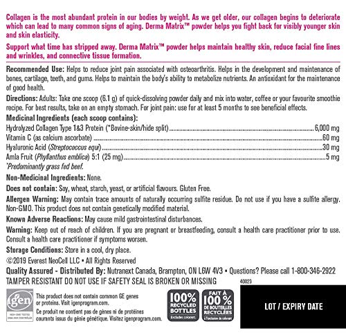 Neocell Derma Matrix Collagen Skin Complex, Powder Supports Healthy Hair, Skin & Nails