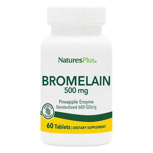 Natures Plus Bromelain - 500 mg - Natural Proteolytic Supplement - 60 Vegetarian Tablets (60 Servings)
