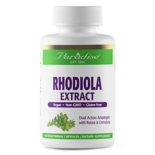 Paradise Herbs Rhodiola Extract 500mg, Super Potent Antioxidant, Ultra Pure, Vegan, Non-GMO, Gluten Free, 60 Vegetarian Capsules