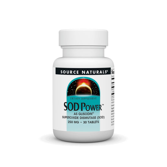 Pre-Order | Arrives in 5–10 Days – Source Naturals SOD Power As Glisodin, Superoxide Dismutase, Dietary Supplement 250mg - 30 Tablets