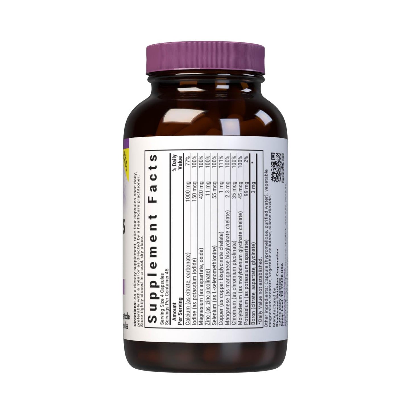 Pre-Order | Arrives in 5–10 Days – Bluebonnet Multi Minerals Supplement Plus Boron Chelated Magnesium Potassium Copper Selenium Manganese Chromium & Zinc Complex for Women & Men - No Iron, Non-GMO, Gluten-Free - 180 Vegetable Capsules