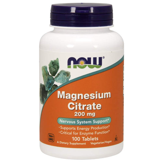 Pre-Order | Arrives in 5–10 Days – NOW Foods Magnesium Citrate 200 mg Tabs, 100 Count (Pack of 1)