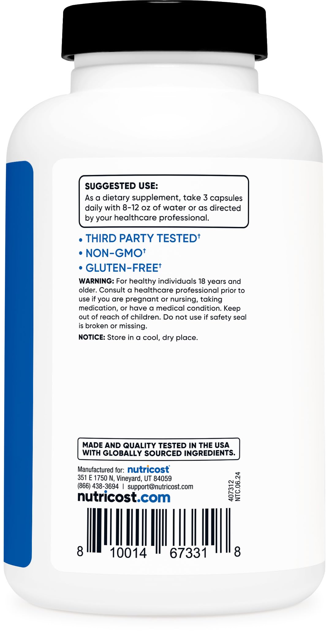 Nutricost Nitric Oxide Booster 2250mg, 180 Capsules - 750mg Per Casule, 60 Servings - Gluten Free and Non-GMO