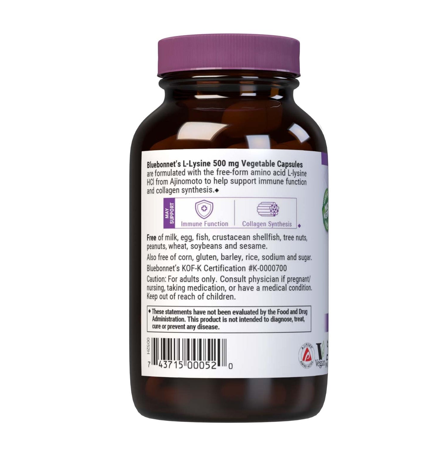 Pre-Order | Arrives in 5–10 Days – Bluebonnet L-Lysine 500 mg Vitamin Capsules, 50 Count