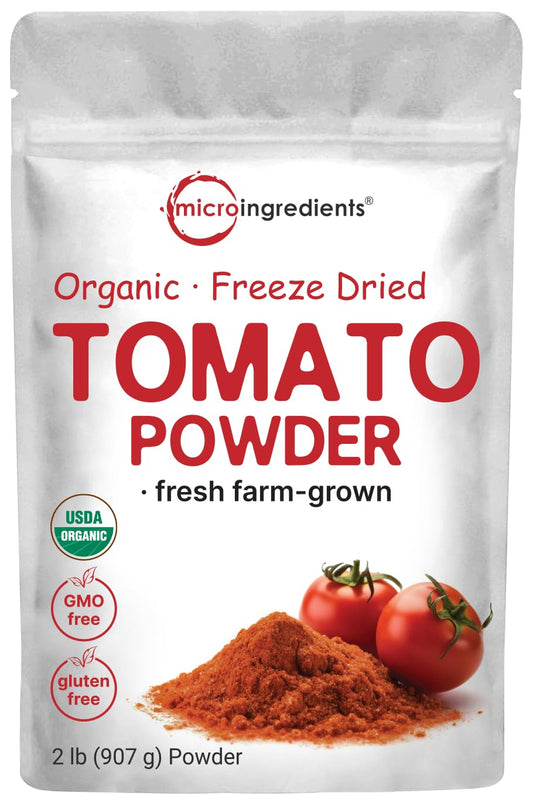 Pre-Order | Arrives in 5–10 Days – Organic Tomato Powder, 2lbs | Fresh Freeze-Dried Farm Grown Tomatoes Source | Raw Savory Flavor | Great for Cooking or Baking | Non-GMO, Vegan Friendly, Gluten Free, Bulk Size