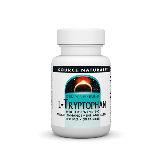 Pre-Order | Arrives in 5–10 Days – Source Naturals L-Tryptophan with Coenzyme B-6 500 mg - 30 Tablets