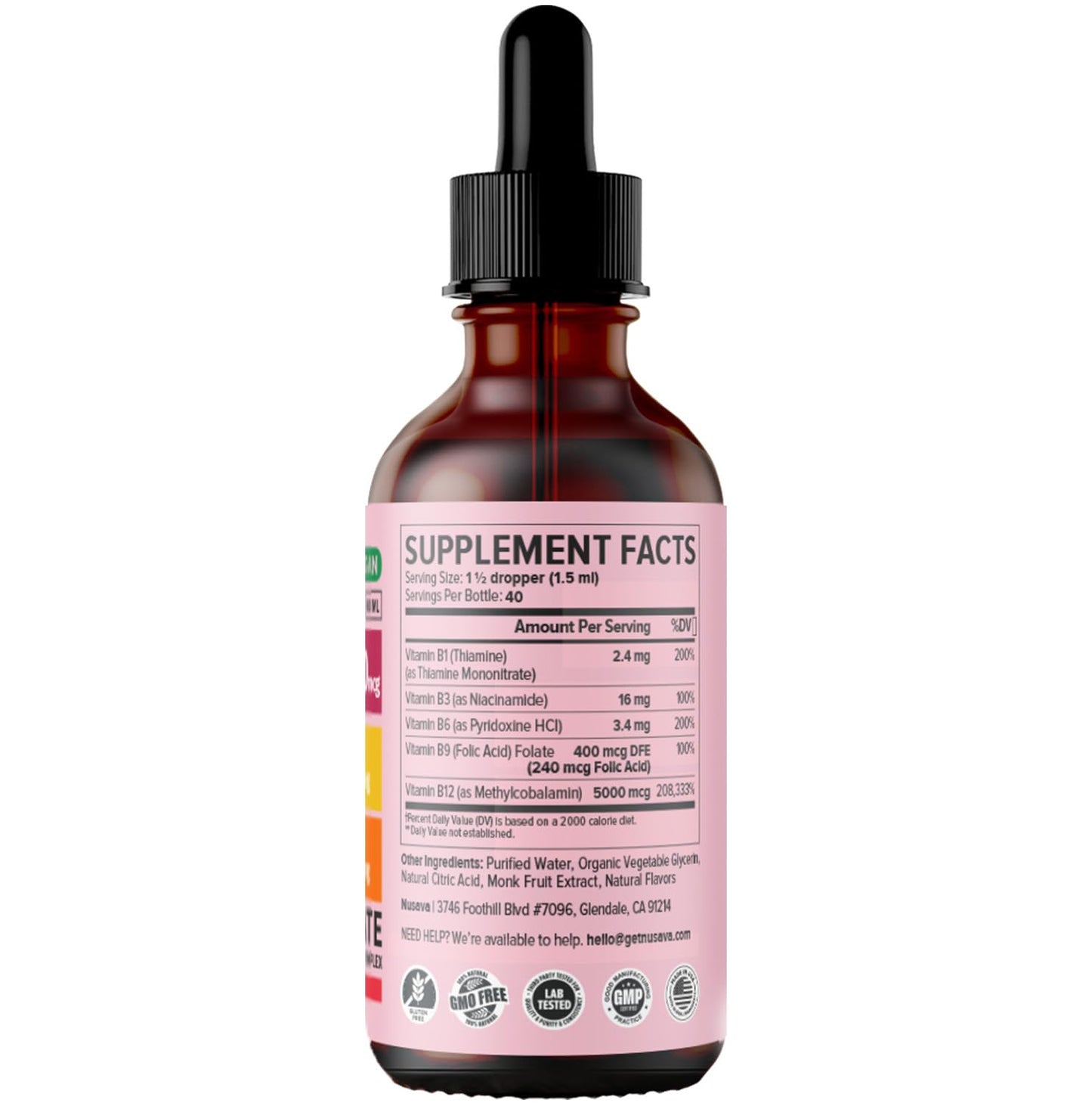 (2 Pack) Vitamin B12 and B6 Liquid Drops, B12 Sublingual Vitamin B Complex - B 12 Vitamin 5000mcg - B12 Methylcobalamin for Energy, Brain, and Heart Support with 27,200 mcg, Strawberry, 80 Servings