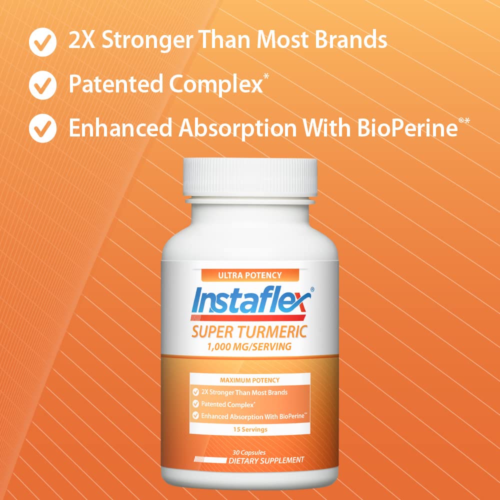 Instaflex Super Turmeric - 1000mg Turmeric Curcumin with BioPerine, Black Pepper Extract, 95% Curcuminoids, 30 Count