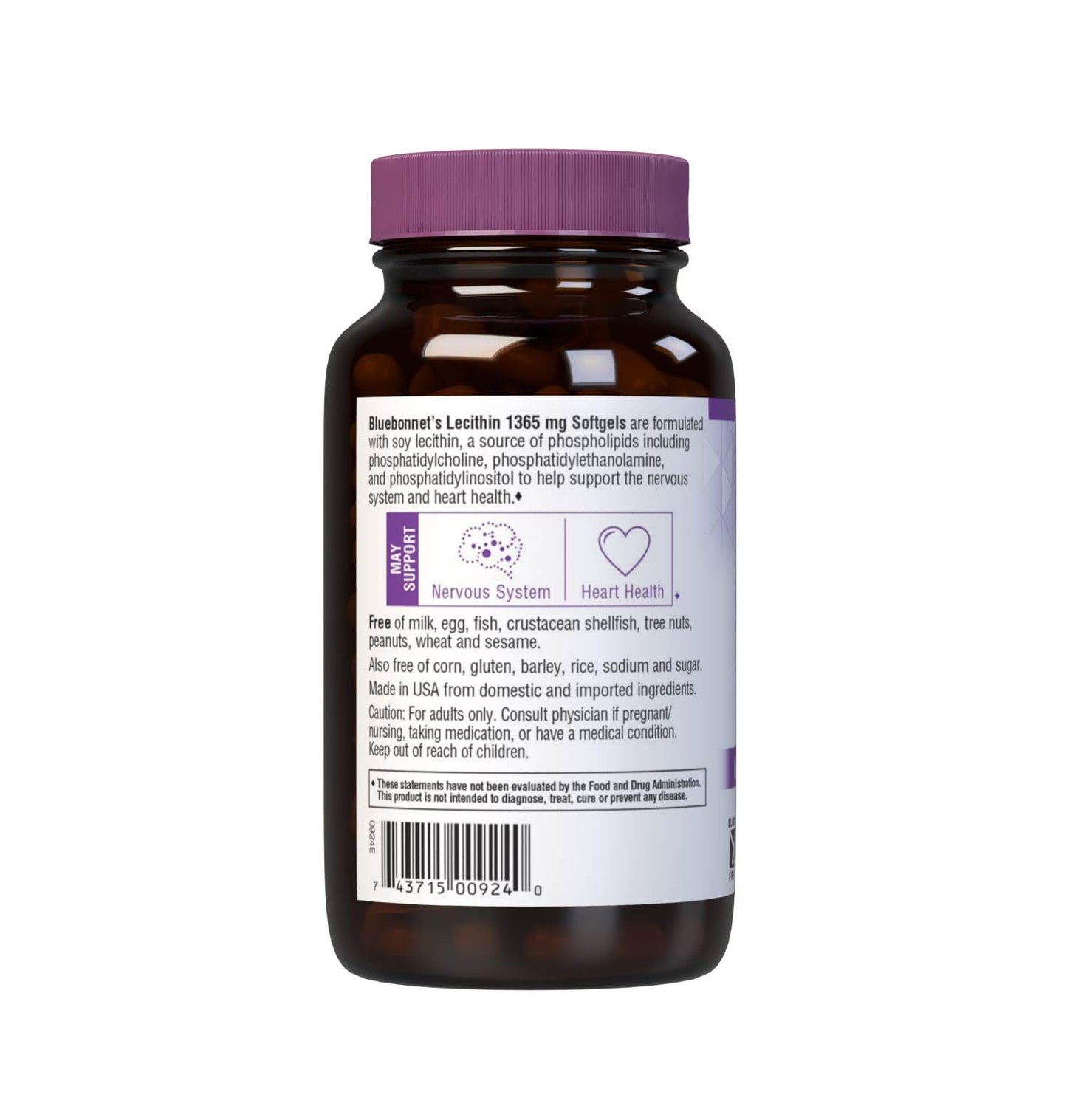 Bluebonnet Lecithin 1365mg, 90 Count