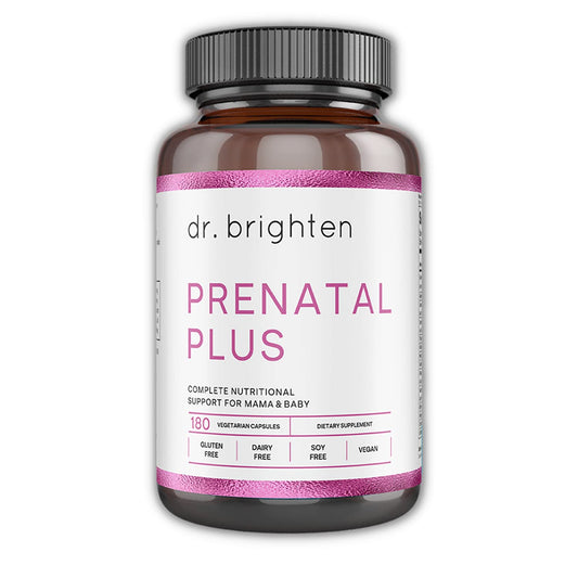 Pre-Order | Arrives in 5–10 Days – Dr. Brighten Prenatal Plus - Women’s Formulation, Active B Vitamins, Minerals, Antioxidants for Pregnant or Nursing Mothers, Non-GMO Vegan, No Gluten, No Soy - 180 Capsules